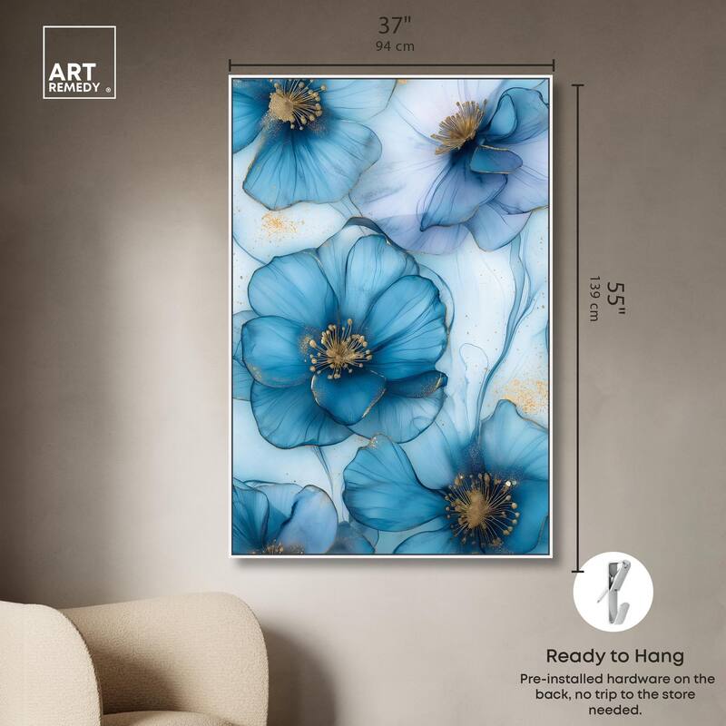 Gilded Cyanescence Canvas by Art Remedy