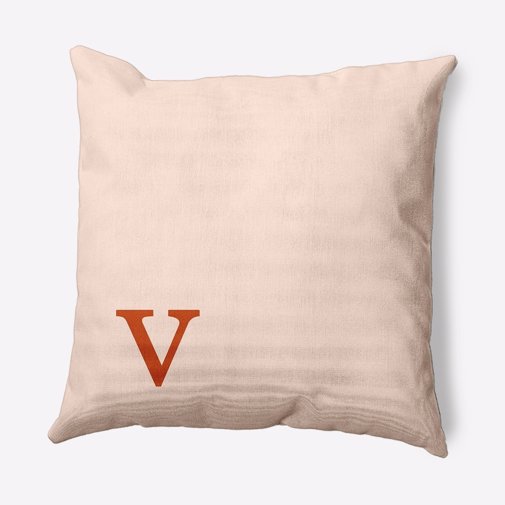 Modern Monogram Indoor/Outdoor Throw Pillow-V