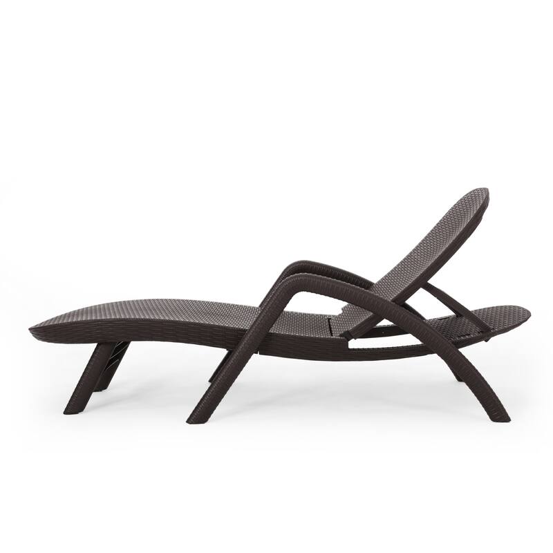 Resin Wicker Reclining Chair, Weather-Resistant Patio Chair Chaise Lounge Chair with Elegant Hand-Crafted Design