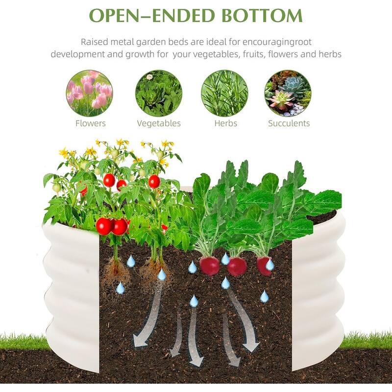 2 Pack Galvanized Raised Garden Bed,Outdoor