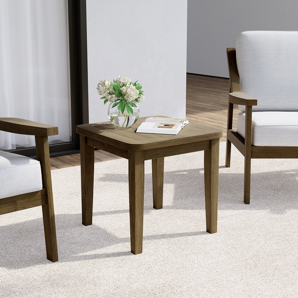 Outdoor Patio Wood Teak Square Side Table