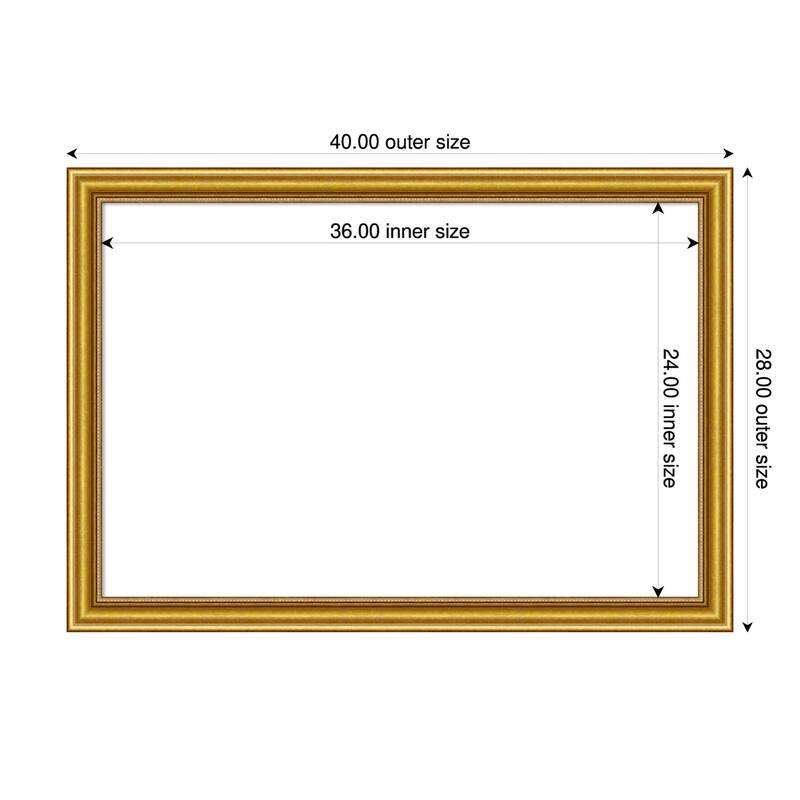 Amanti Art Townhouse Gold Framed Dry Erase Magnetic Board - 40 x 28 in