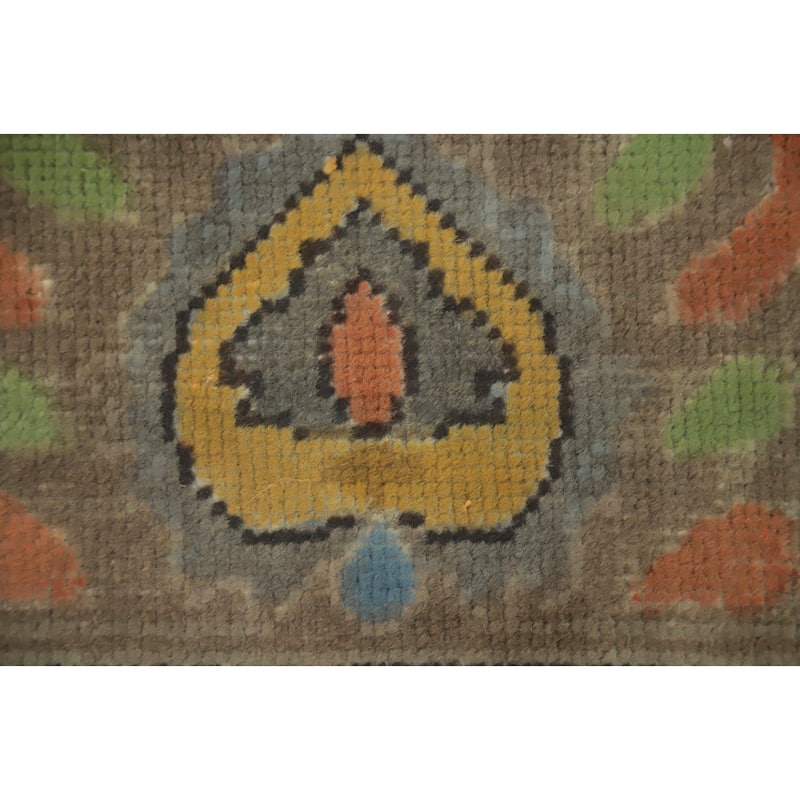 Hand Knotted Oriental 100% Wool Carpet Traditional Floral Yellow & Gold Tabriz Area Rug - 11' 4'' X 8' 3''
