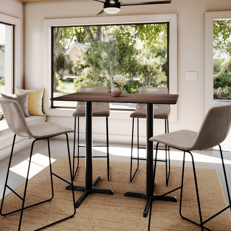 Commercial HPL Tabletop with Bar Height Crisscross Base - 48"W x 30"D x 42"H