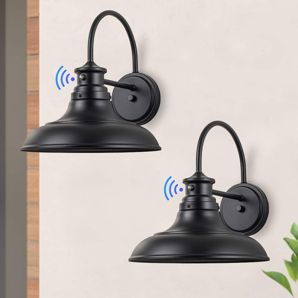C Cattleya 2-Pack Matte Black Dusk to Dawn Integrated LED Outdoor Barn Light