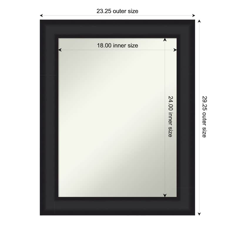 Oliver Non-Beveled Wood Framed Wall Mirror - 23 x 29 in - Oliver Black