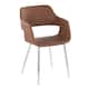 Option Brown Faux Leather/Chrome Metal