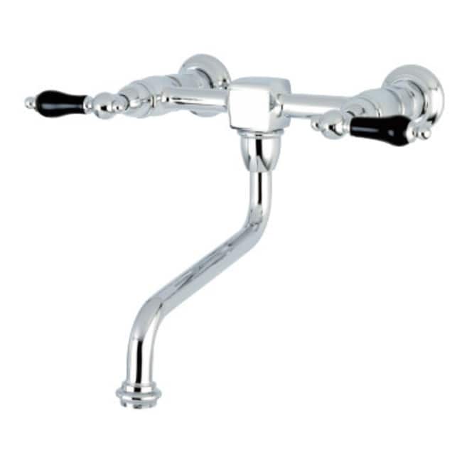 Kingston Brass Duchess 1.2 GPM Wall Mounted Bridge Bathroom Faucet - Polished Chrome