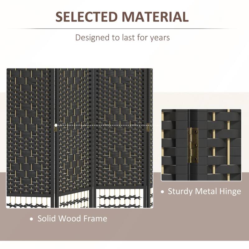 Freestanding Wave Fiber Partition Folding Privacy Screen for Home and Office