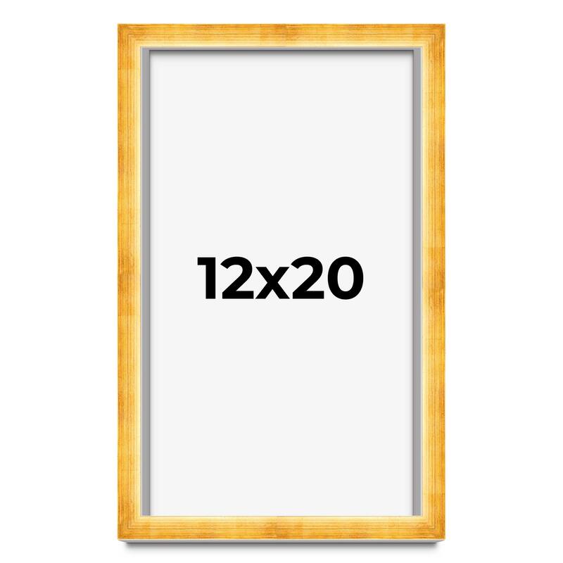 12x20 Shadow Box Frame Gold | 1.625 Inches Deep Real Wood Traditional