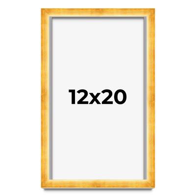 12x20 Shadow Box Frame Gold | 1.625 Inches Deep Real Wood Traditional