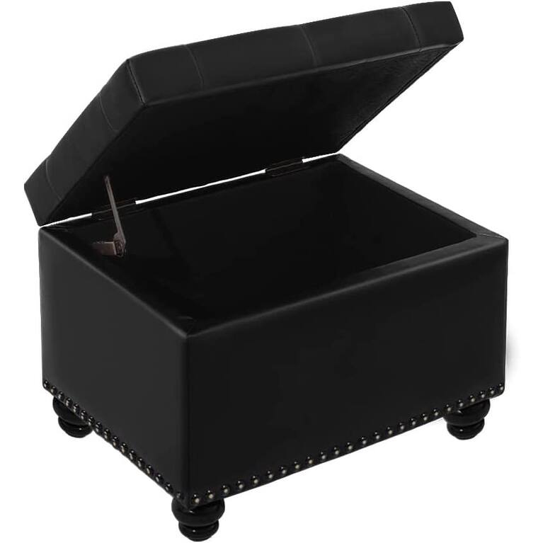 24" or 18" modern Tufted Storage Ottoman Bench, Rectangular Footstool