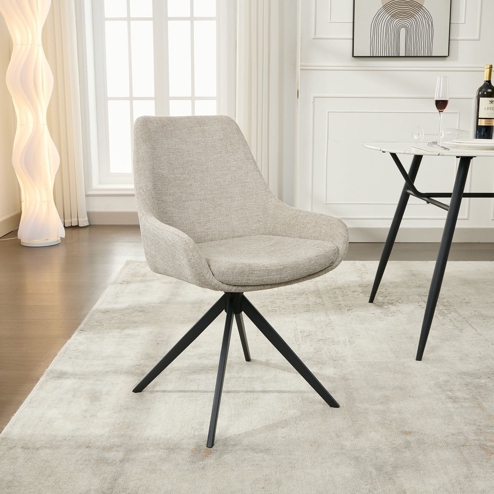 Swivel Dining Chairs,Mid Century Modern Dining Room Chairs with Metal Frame (one chair)