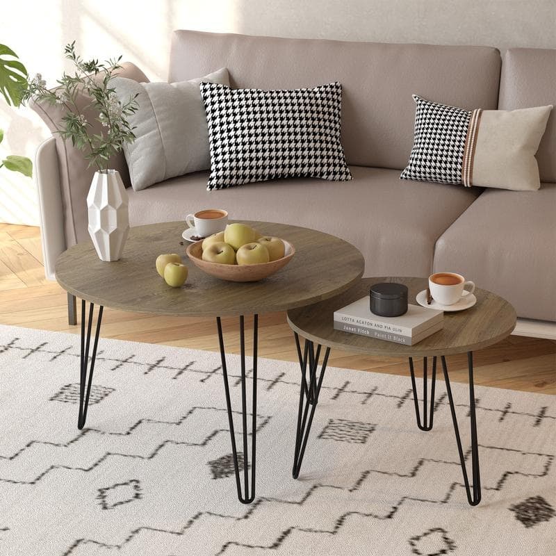 27.56'' Round Nesting Coffee Table Set of 2