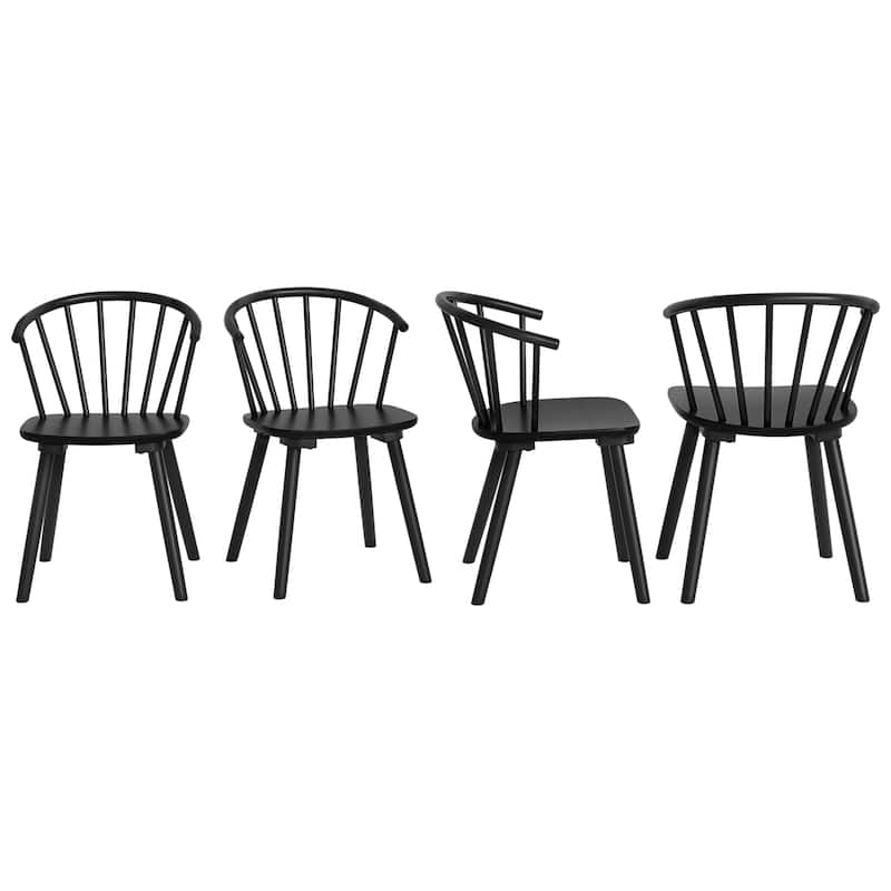 Set of 2/4/6 Wooden Dining Chairs with Spindle Backrest for Kitchen Island