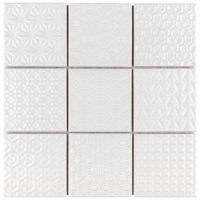 Merola Tile Spirit White 1.63" x 1.63" Porcelain Mosaic Tile