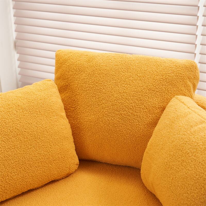 Teddy Fabric Swivel and Storage Chair w/ Back Cushion for Living Room