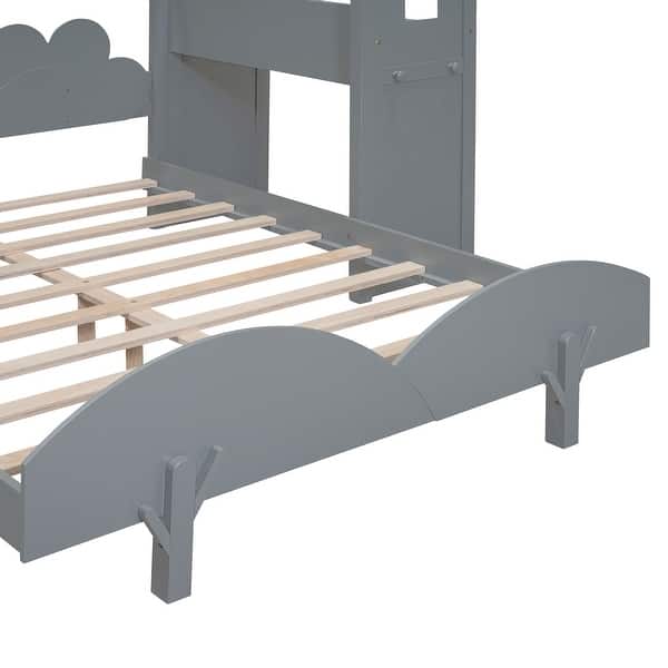 Imaginative Windmill Full Size Platform Bed with Desk & 2 Handles,Gray Bed Bath & Beyond