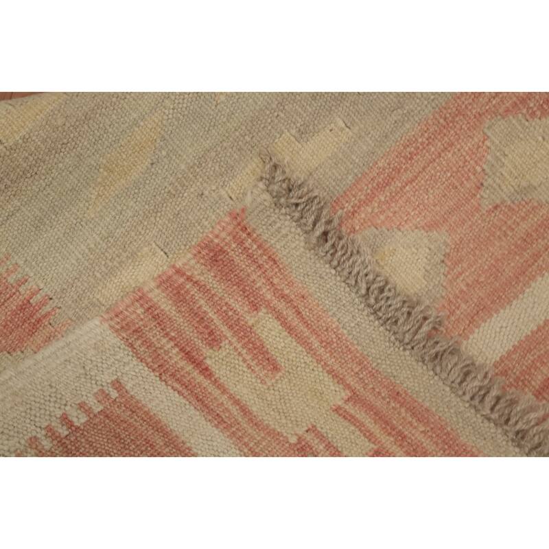 Hand Woven Oriental 100% Wool Carpet Southwestern Tribal Multi-Colored Kilim Runner Rug - 6' 2'' X 2' 3''