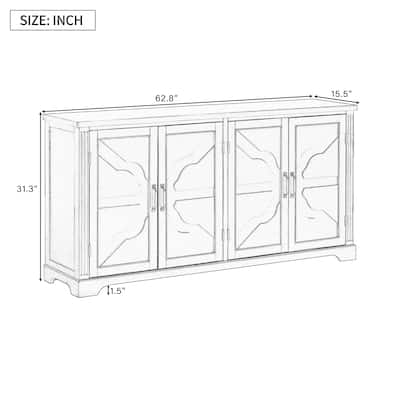 Sideboard with 4 doors and 4 Metal Handles
