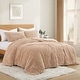 preview thumbnail 25 of 27, Flannel Fleece Plush Fuzzy Comforter Set Fluffy Winter Bedding Set with 2 Pillowcases Camel - Queen