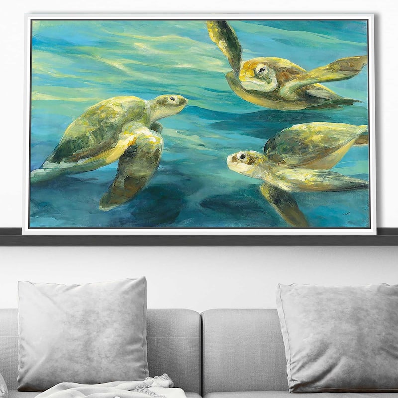 "Sea Turtles" Print on Floating Canvas