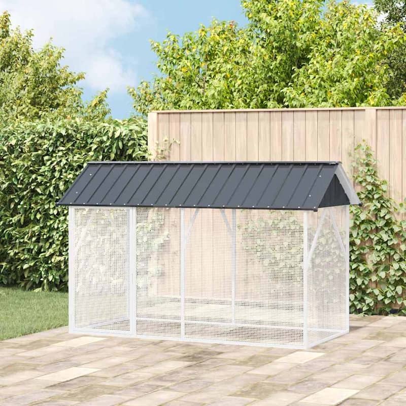vidaXL Bird Cage Anthracite Galvanized steel - 227 x 112 x 141 cm