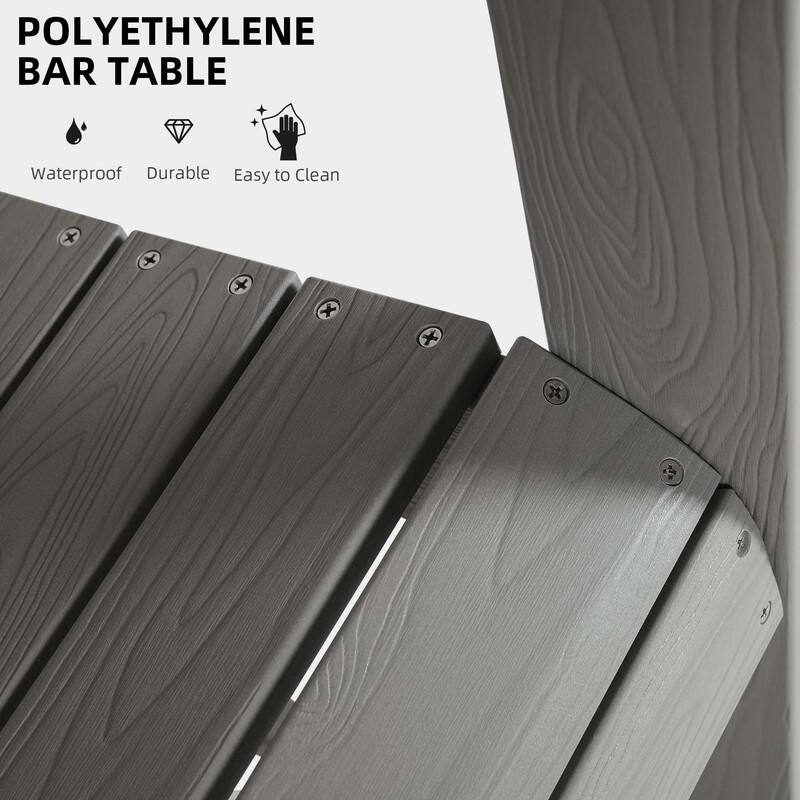 Moasis All Weather HIPS Outdoor Bar Height 49" Tall Adirondack Chair