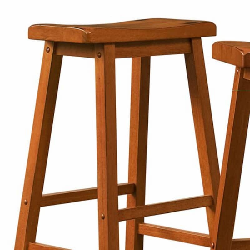 Salvador Saddle 29-inch Counter Height Backless Stools (Set of 2) by iNSPIRE Q Bold