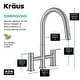 preview thumbnail 81 of 86, KRAUS Oletto Bridge Kitchen Faucet with 2-Function Pull-Down Sprayhead