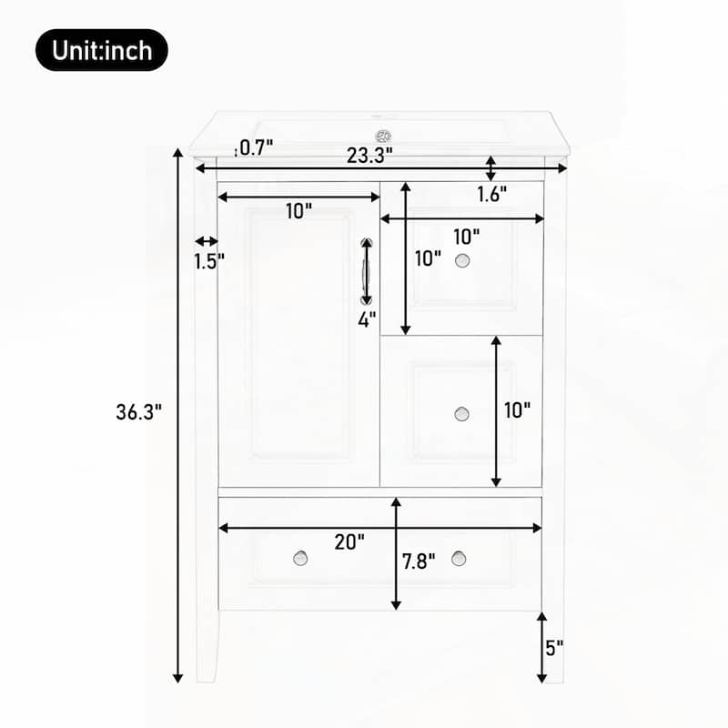 24 inch Bathroom Vanity with Sink