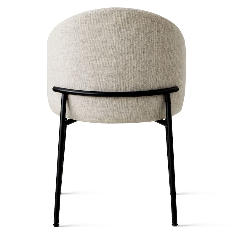 Modern Fabric Dining Chairs with Curved Back and Steel Legs, Set of 4