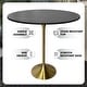 preview thumbnail 4 of 21, LeisureMod Verve 48" Round Bar Dining Table with Sintered Stone TableTop and Brushed Gold Base for Kitchen & Dining Room