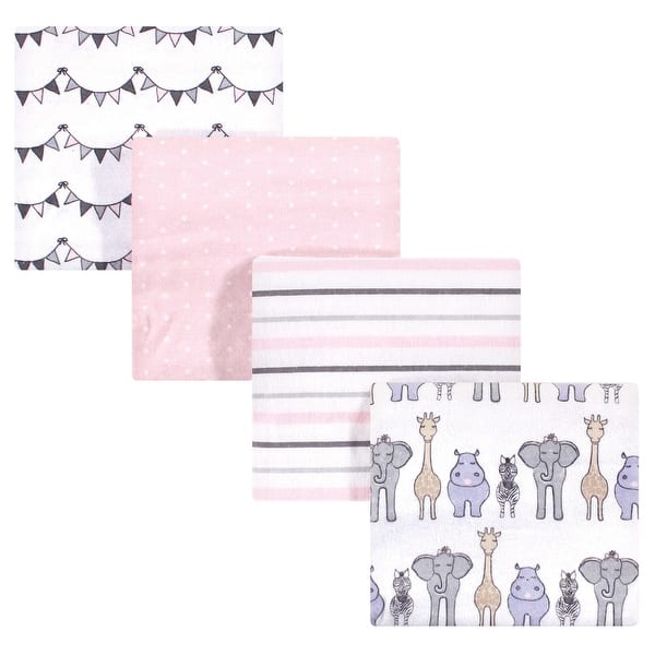 slide 1 of 1, Hudson Baby Infant Girl Cotton Flannel Receiving Blankets, Pink Safari, One Size - Pink Safari - One Size One Size - Pink Safari