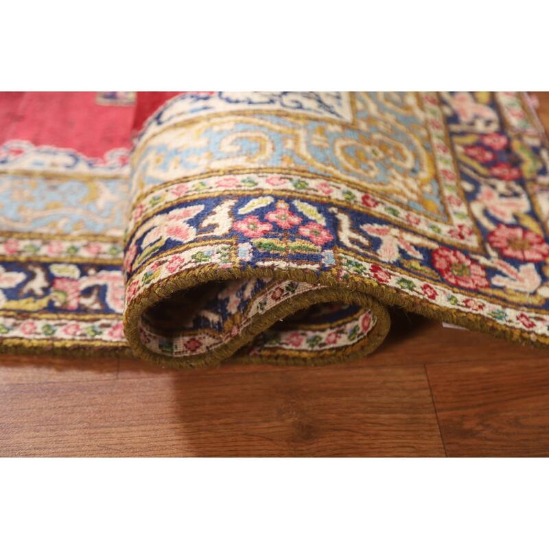 Geometric Kerman Persian Vintage Area Rug Handmade Wool Carpet - 2'10"x 4'7"