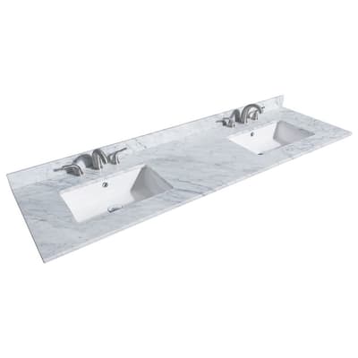 Wyndham Collection 72" Double Vanity Top with Undermount Rectangular