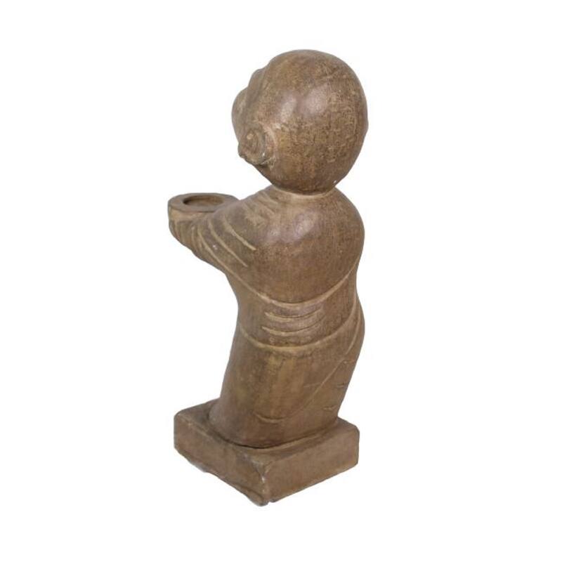 Artissance 16" H Brown Marble Bluestone Standing Buddha Candle Holder - N/A
