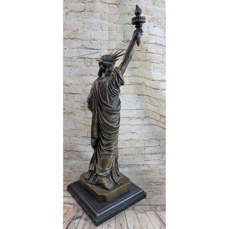 Statue Of Liberty Nyc Bronze Sculpture Statue Figure Replica On Marble Base
