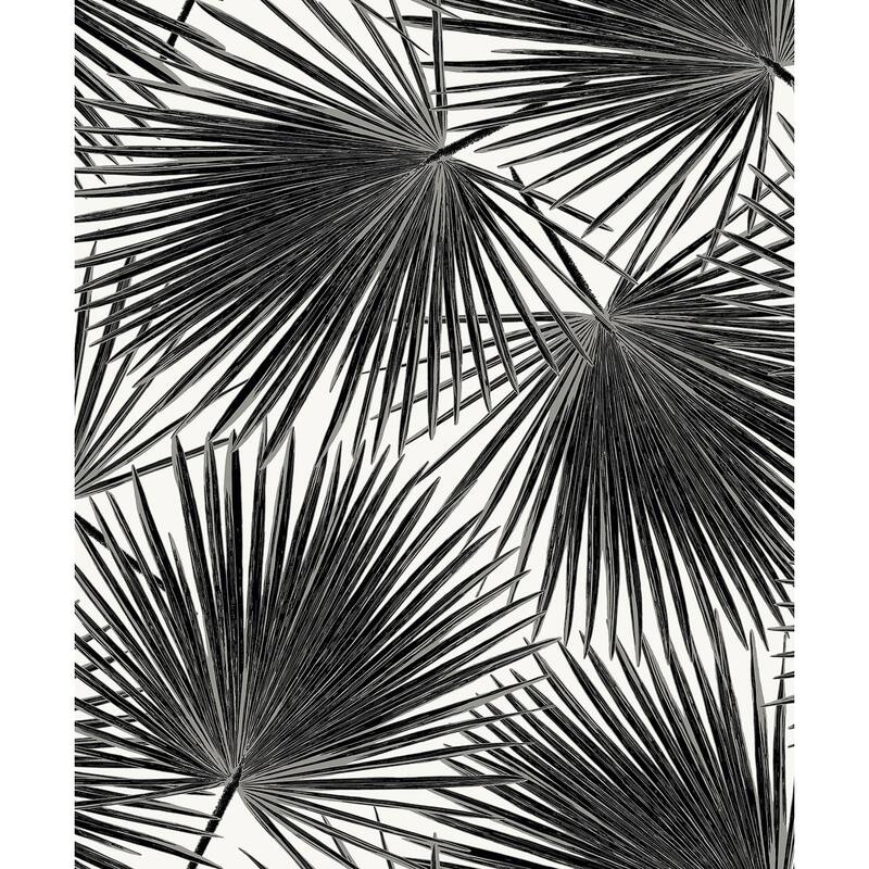 Seabrook Designs Elvis Palms Non-Woven Unpasted Wallpaper - 20.9 in. W x 33 ft. L - Inky
