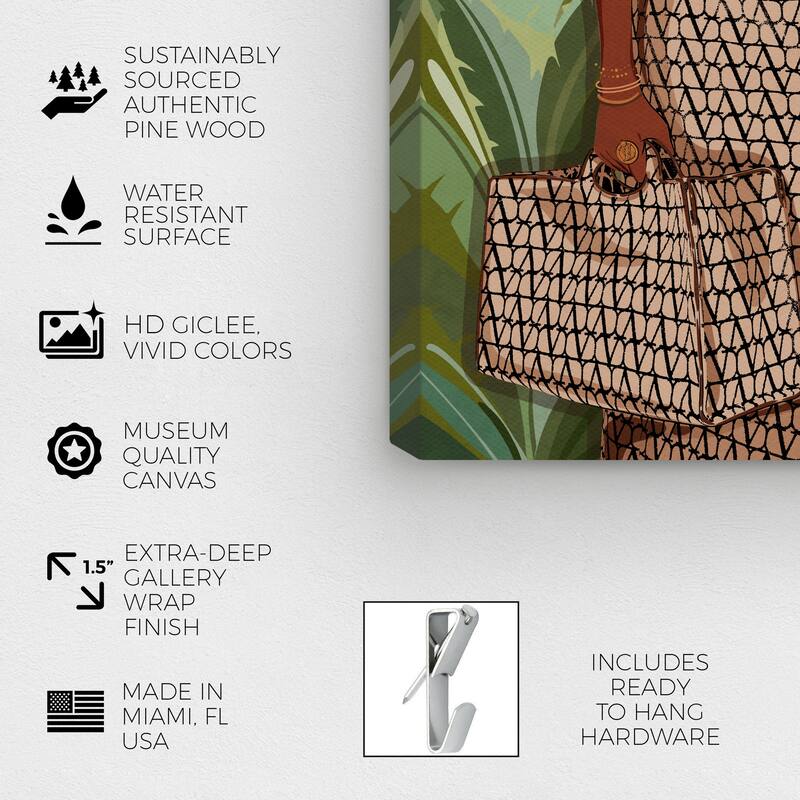 Wynwood Studio Canvas Fashion and Glam Out of the Boutique Green and Light Brown Modern & Contemporary Wall Art Canvas Print