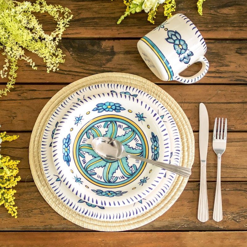 Novica Handmade Bermuda Ceramic Plates (Pair)