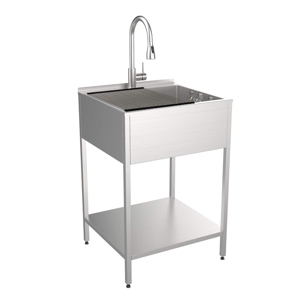 Transolid TRS_K-EWS-2422S Contemporary Laundry Washstand 24" Free