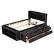 preview thumbnail 2 of 3, Espresso Full Bed with Bookcase Headboard, Under bed Storage Drawers and Bed End Storage Case