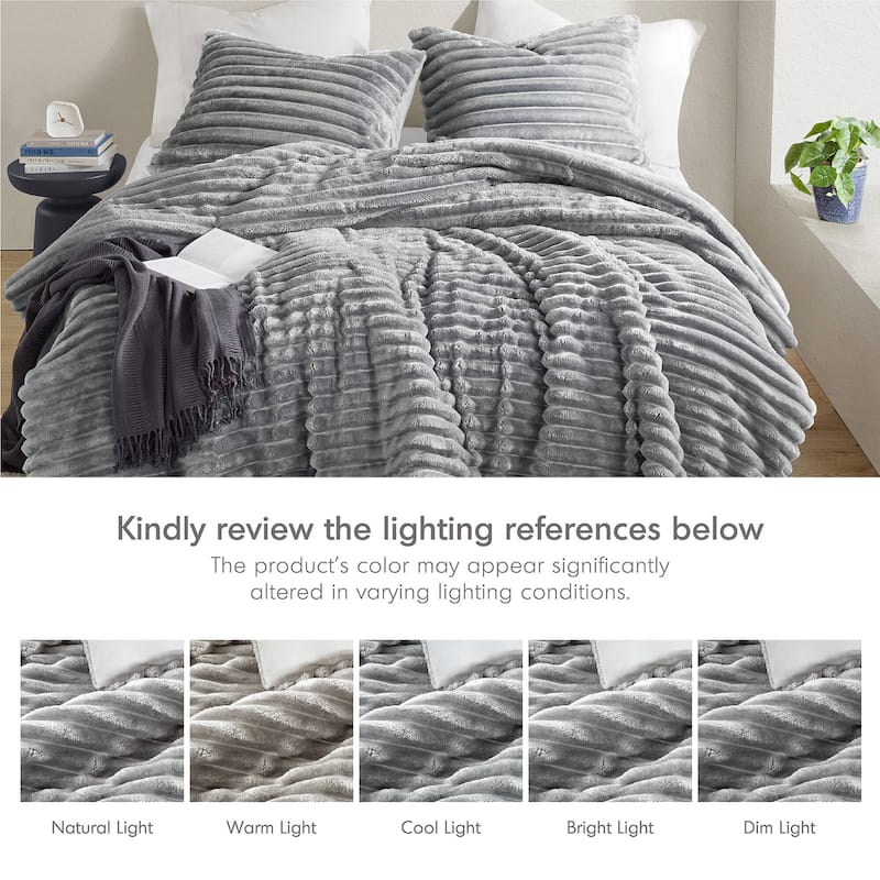 Chelsea Square Avril Fluffy Ribbed Plush Comforter Set