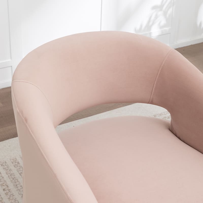 SEYNAR Modern Glam Velvet Accent Armchair Open Back with Ottoman