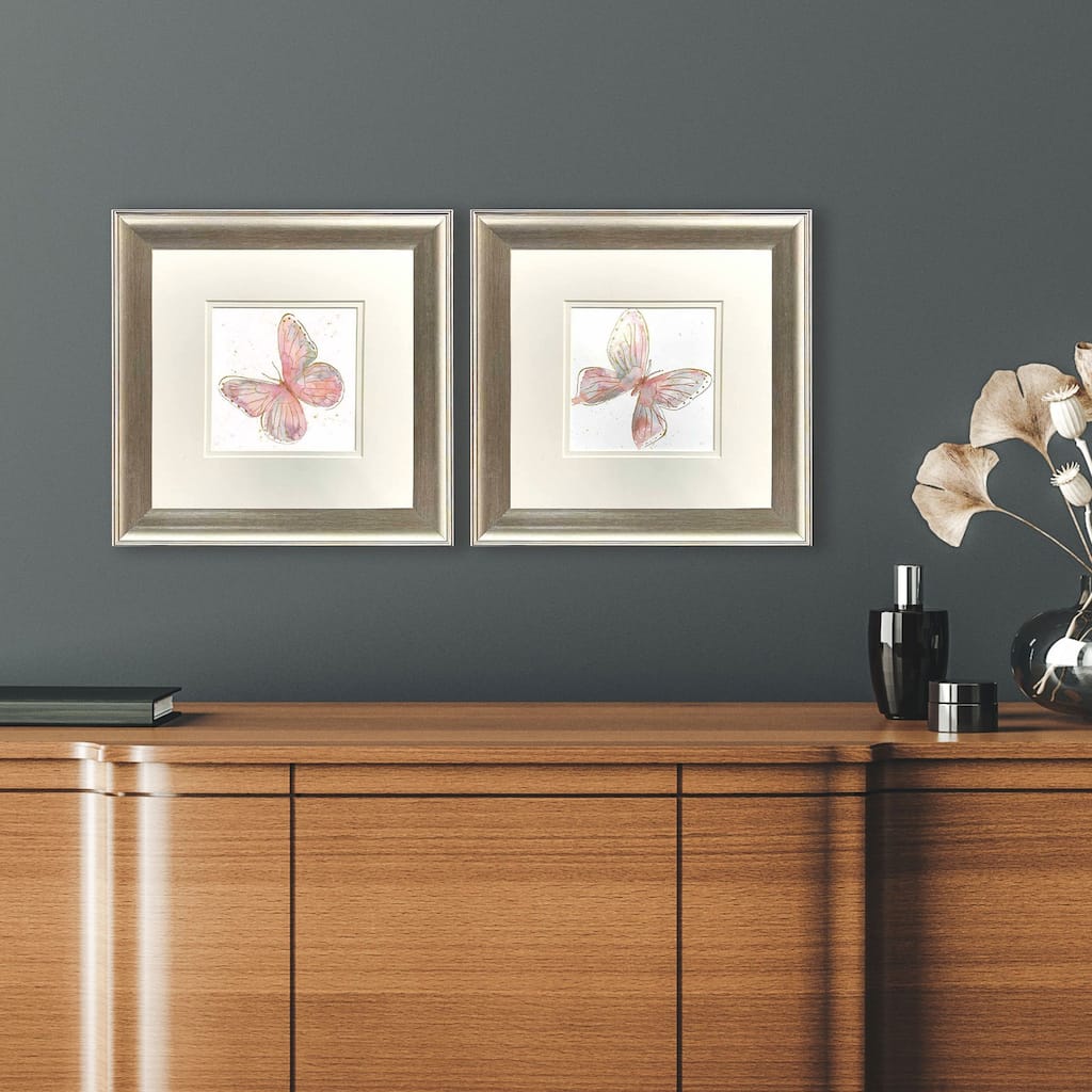 Paragon Blush Butterfly Framed Art - Set of 2