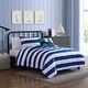 preview thumbnail 2 of 8, Nautica Kids Huck Stripe Blue Comforter Bonus Set