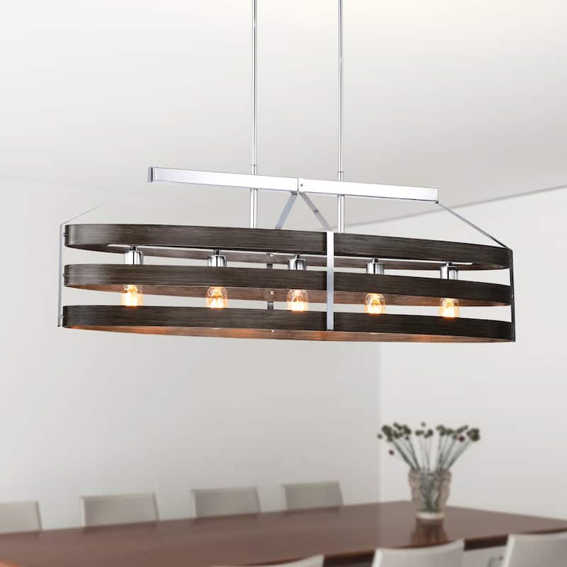 Franc 40 Inch Kitchen Island Pendant chrome Finish 5-Light