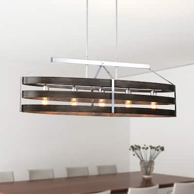 Franc 40 Inch Kitchen Island Pendant chrome Finish 5-Light