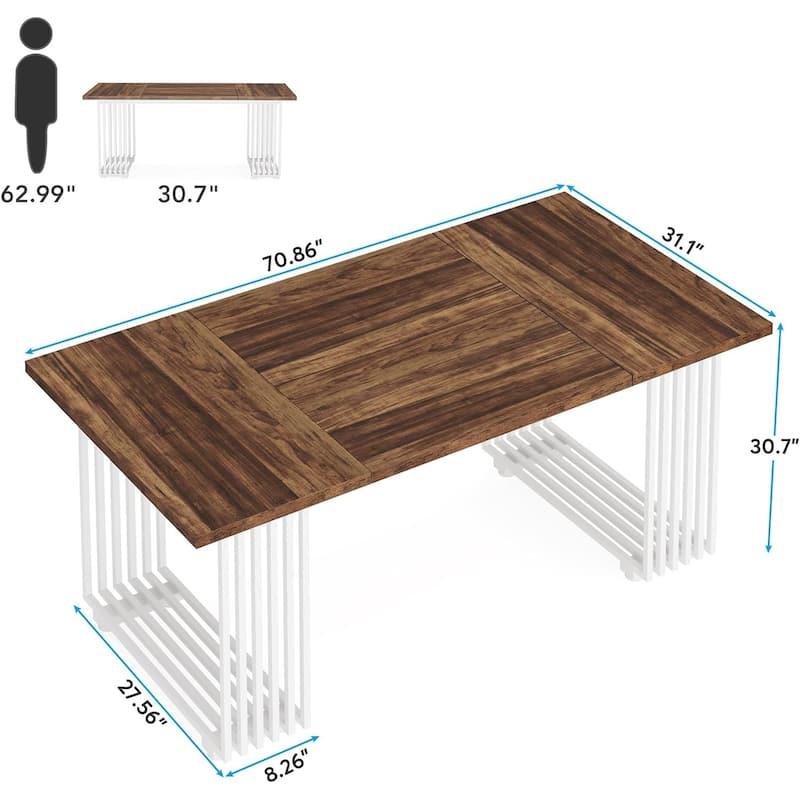 Modern Dining Table, 70.8 Inches Long Dining Room Kitchen Table